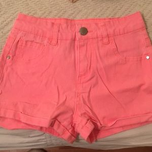 Neon High-waisted Shorts